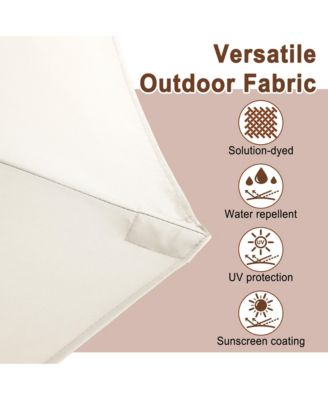 15 ft Solar LED Double Sided Twin Outdoor Patio Market Umbrella with Base Weight Included