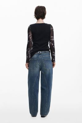 Women's Lettering sleeve T-shirt