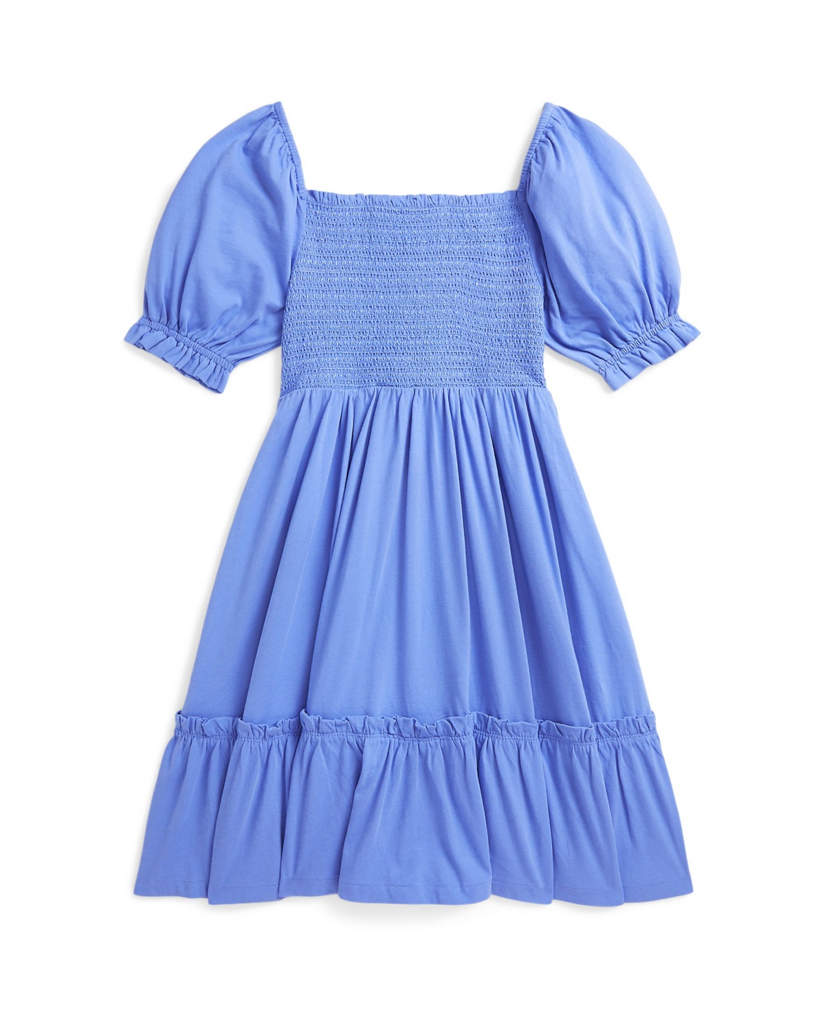 Polo Ralph Lauren Girl's Smocked Day Dress In Harbor Island Blue,oasis Yellow