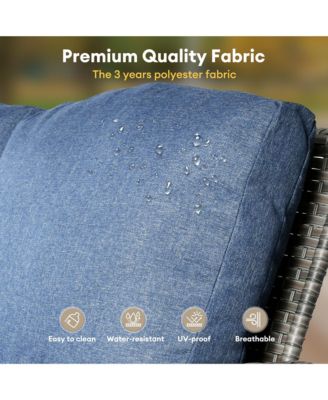 9 Piece Outdoor Patio Furniture with 3 Seat Sofa,All Weather Wicker Coversation Set with Swivel Rocking Chair,Balcony Sofa Set with Solar Nesting Tables and 54'' Fire Pit for Outside Porch Backyard Pool