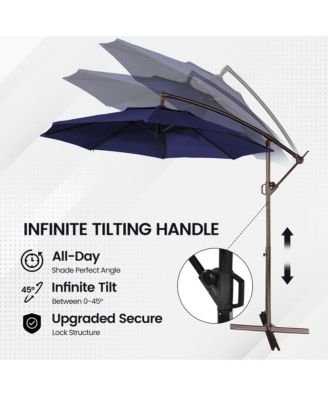 10 Ft Outdoor Cantilever UV Protective Patio Offset Umbrella for Balcony