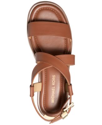 MICHAEL Lynn Leather Buckled Espadrille Sandals