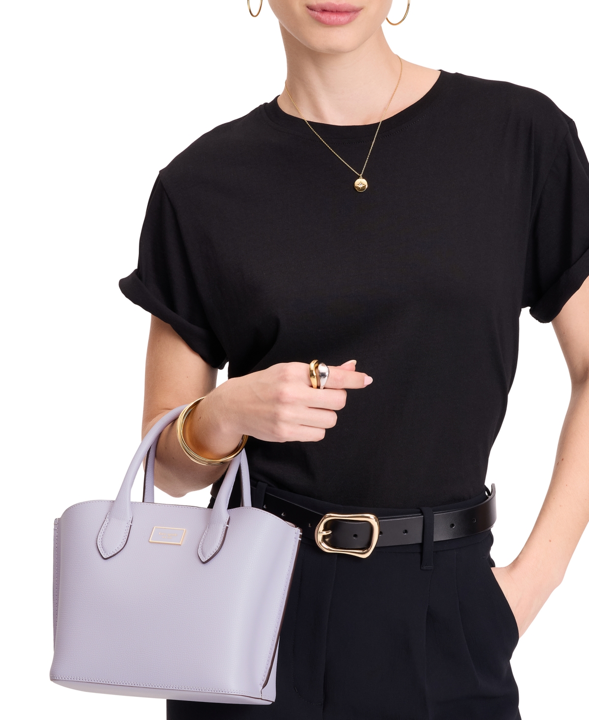 Kate Spade Suite Leather Crossbody Tote Bag In Lavender Cream