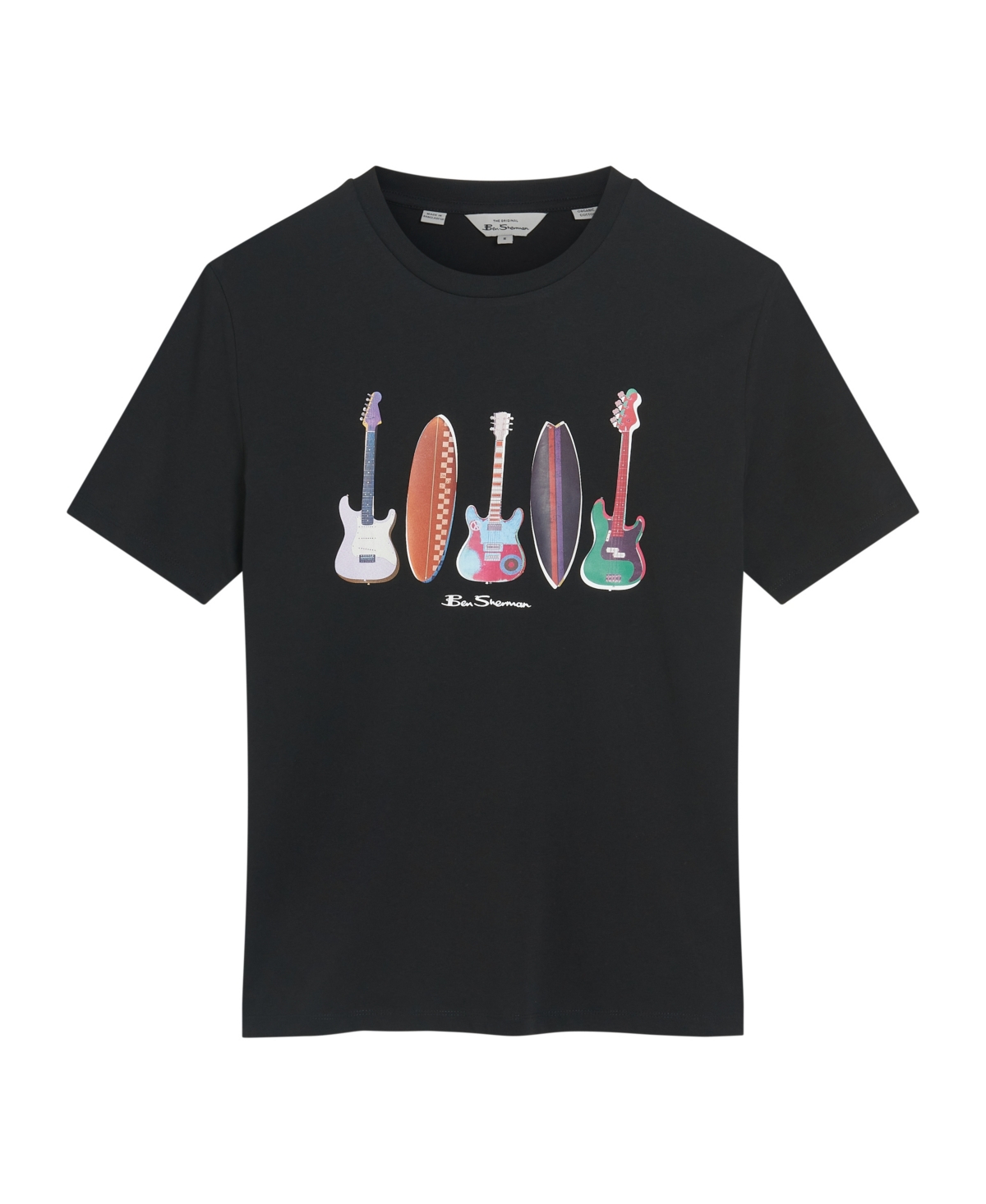 Men's Surf N Guitars Short Sleeve T-Shirt - Black