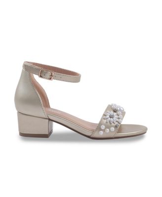 Little and Big Girls Cultivated Pearl Farah Heel Sandal