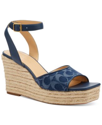 Women's Suede Espadrille Wedge Sandals