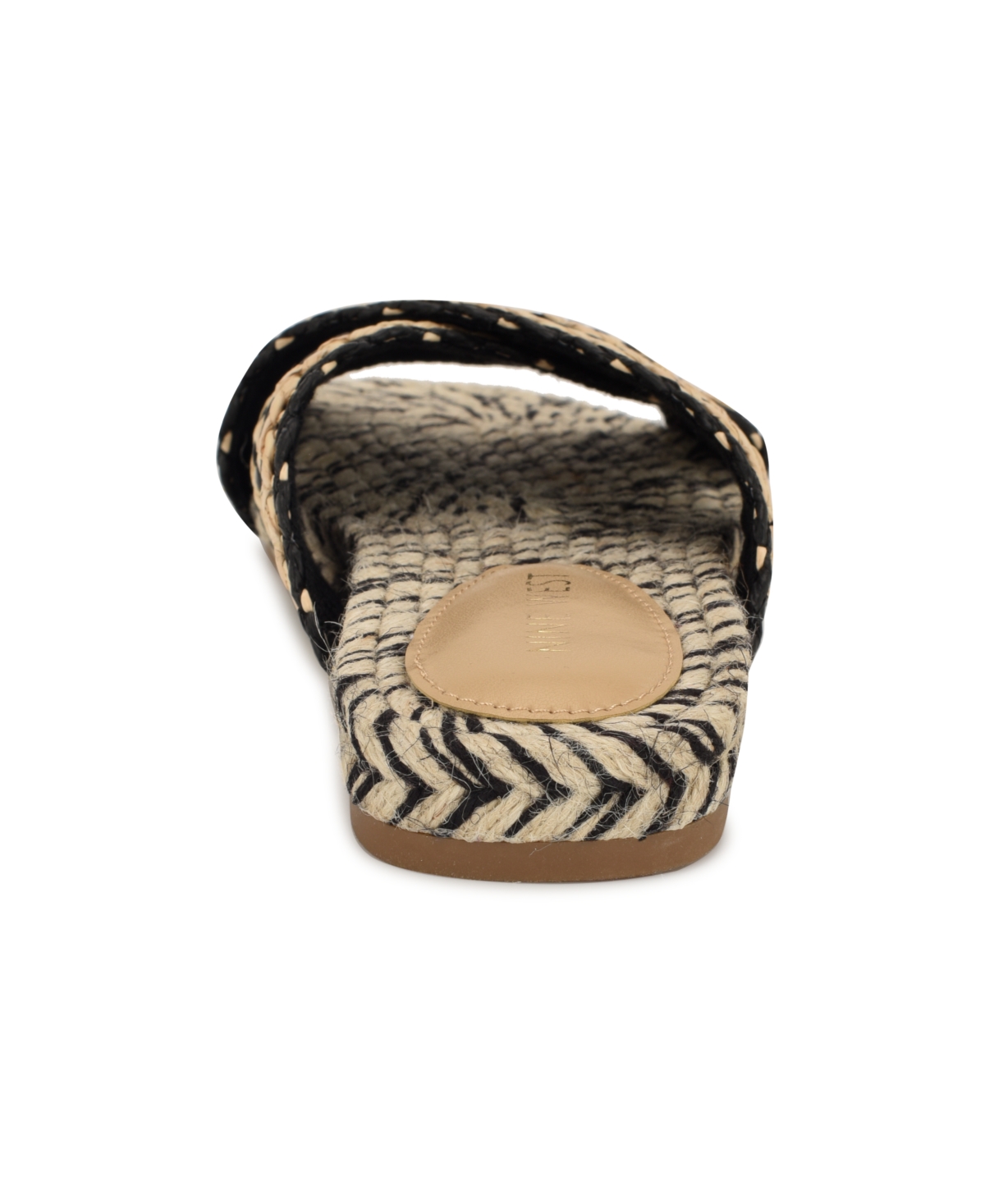 Shop Nine West Women's Animay Woven Slip-on Flat Sandals In Black,natural