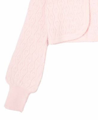 Big Girls Pointelle Crochet Cardigan