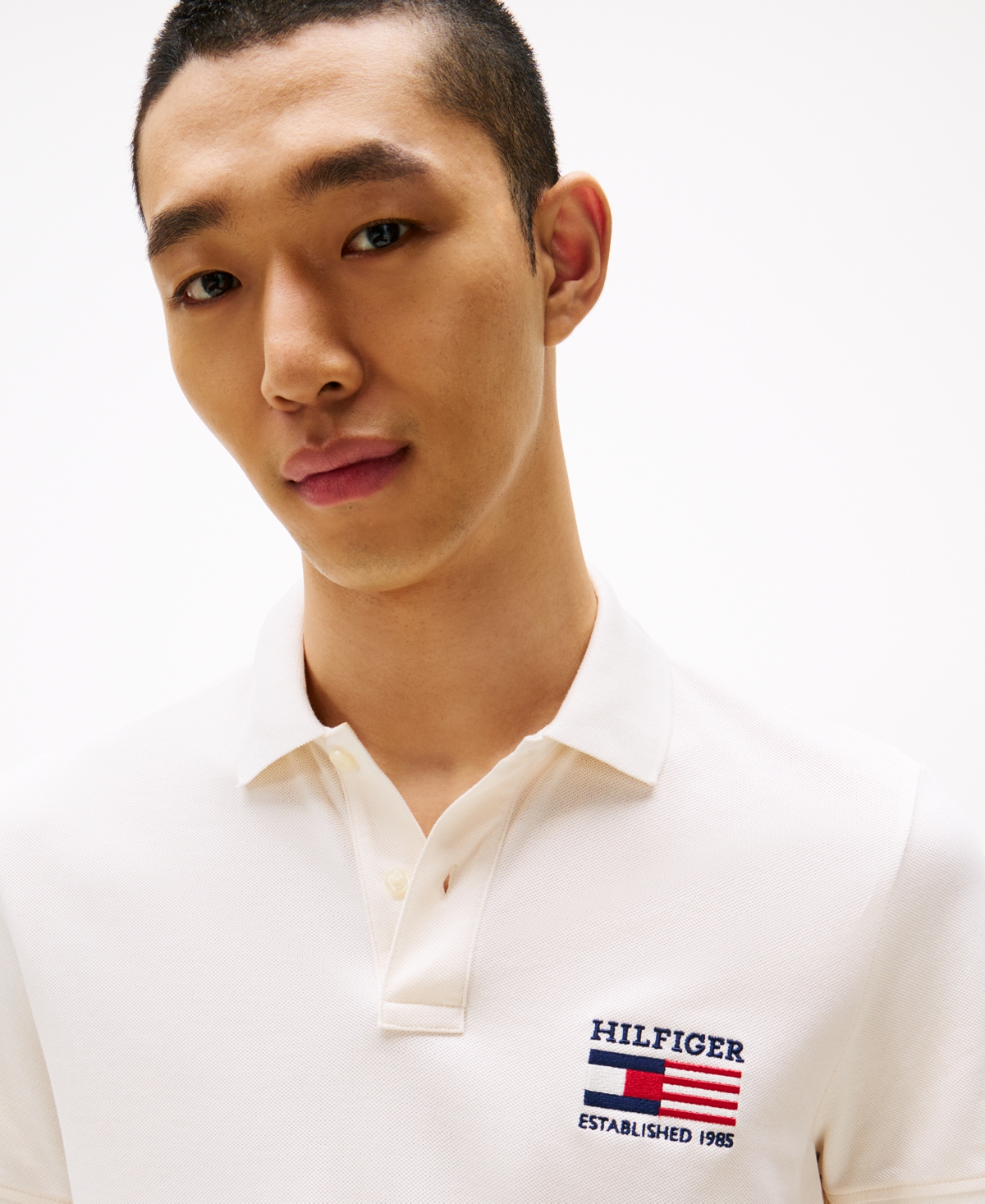 Tommy Hilfiger Regular Fit Embroidered Flag Pique Polo