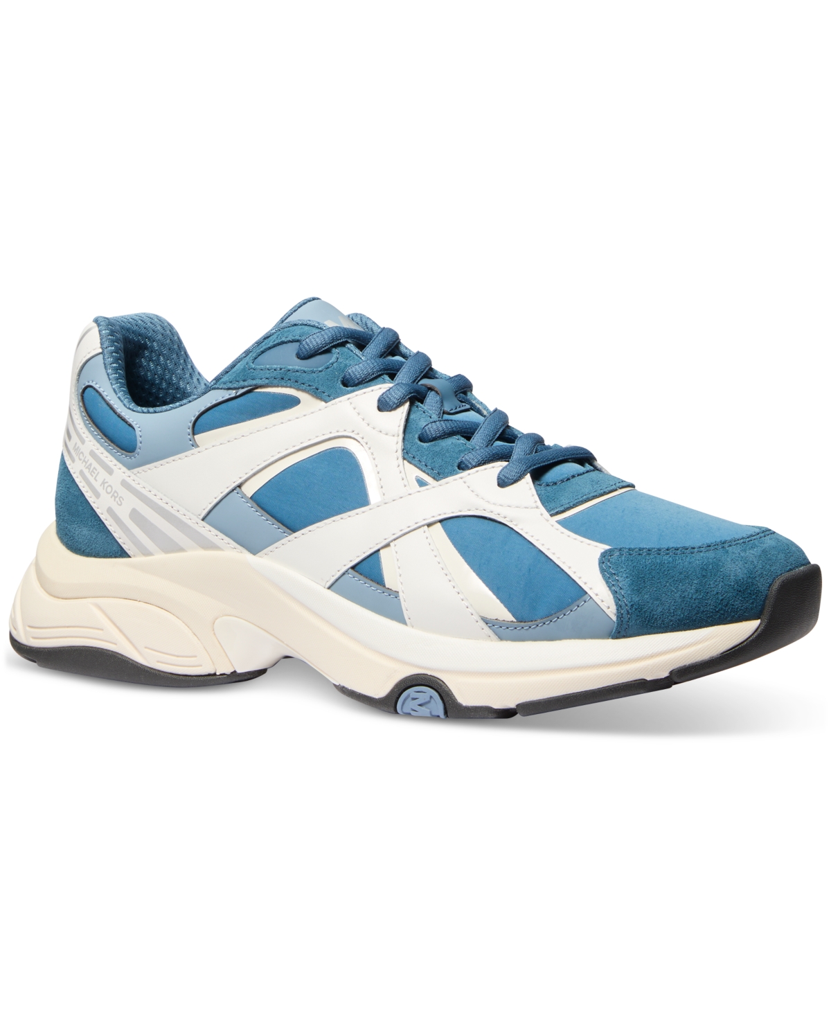 Michael Kors Men's Leo Lace-up Running Sneakers In Dark Chambray