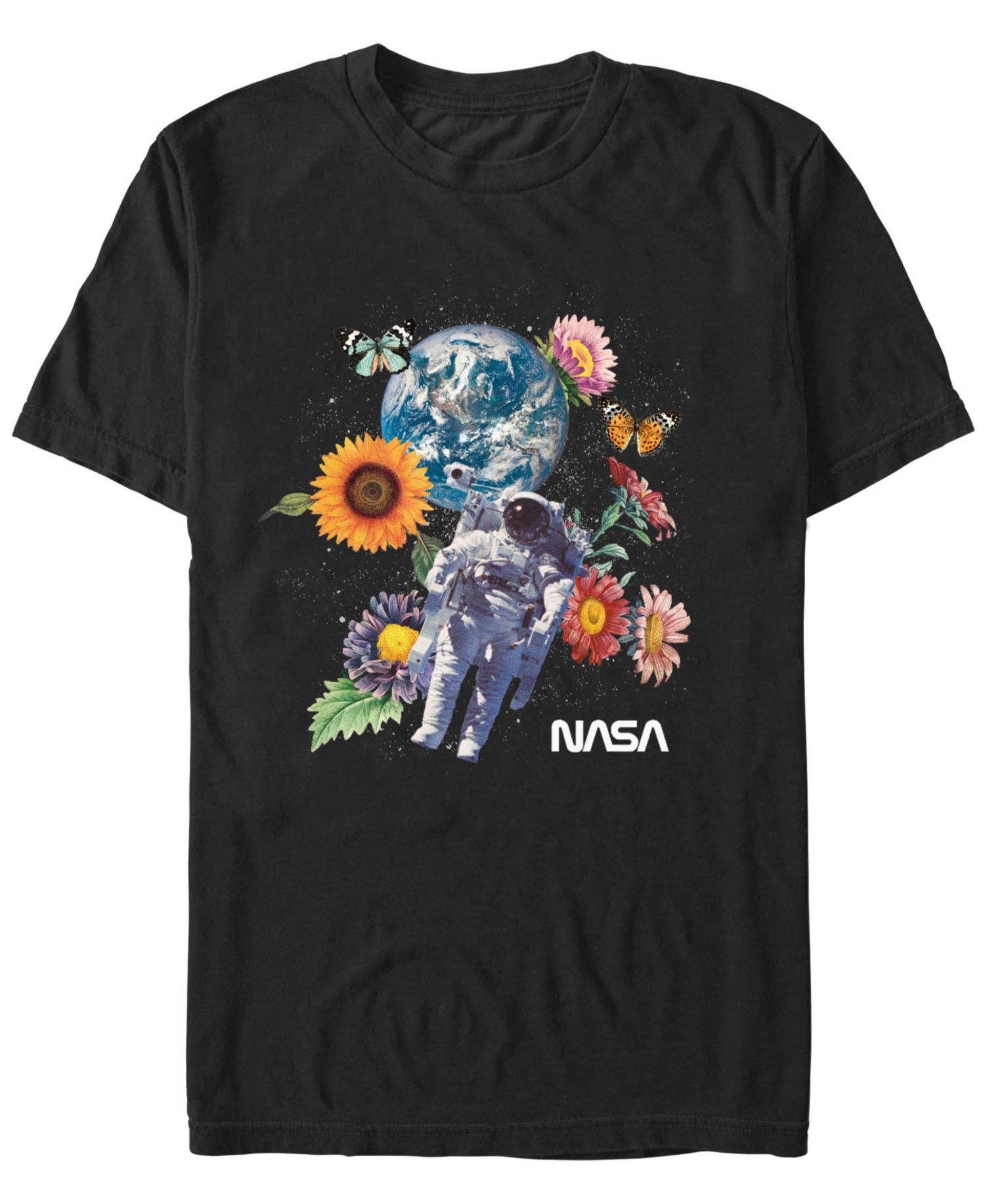 Men's NASA Space Floral Short Sleeve T-Shirt