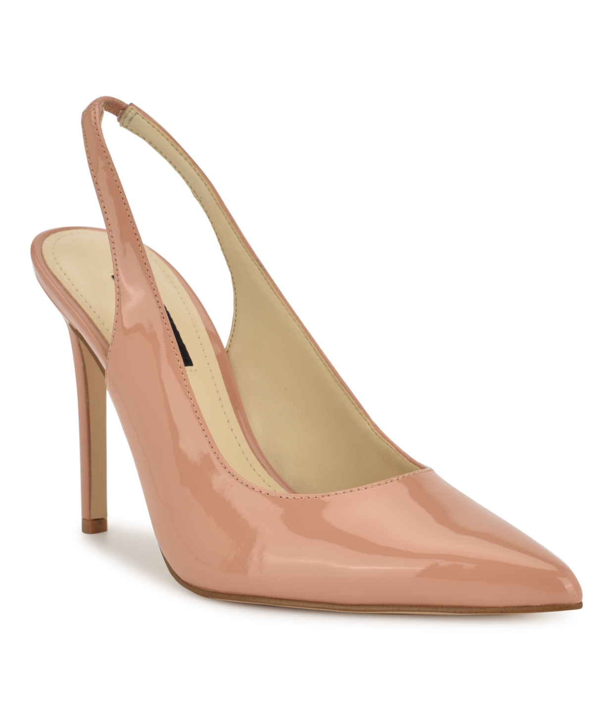 Nine West Women's Feather Slingback Stiletto Pumps - Light Natural Patent