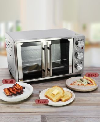 25 Quart French Door Multi-Function Electric Toaster Oven with Rotisserie Set