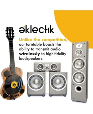 Wall-Mount Record Player, Bluetooth Amplifier w/ 3-Speed Turntable