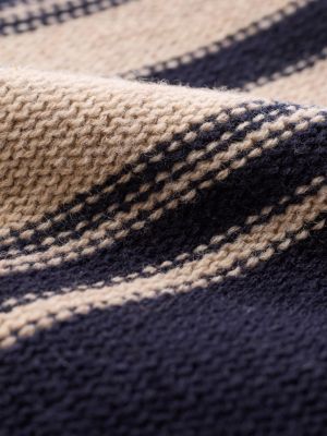 Women's Pure Wool Stripe Button Neck Sweater