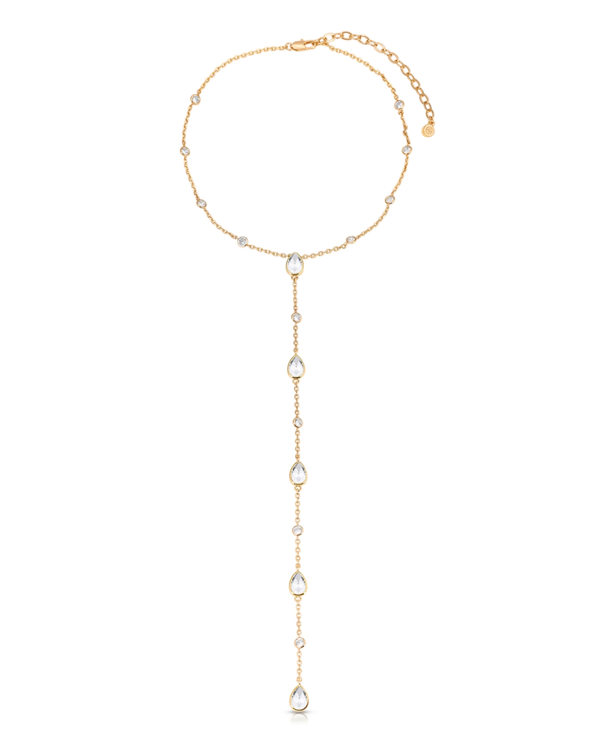 Ettika Marquise Crystal Lariat Necklace In Gold