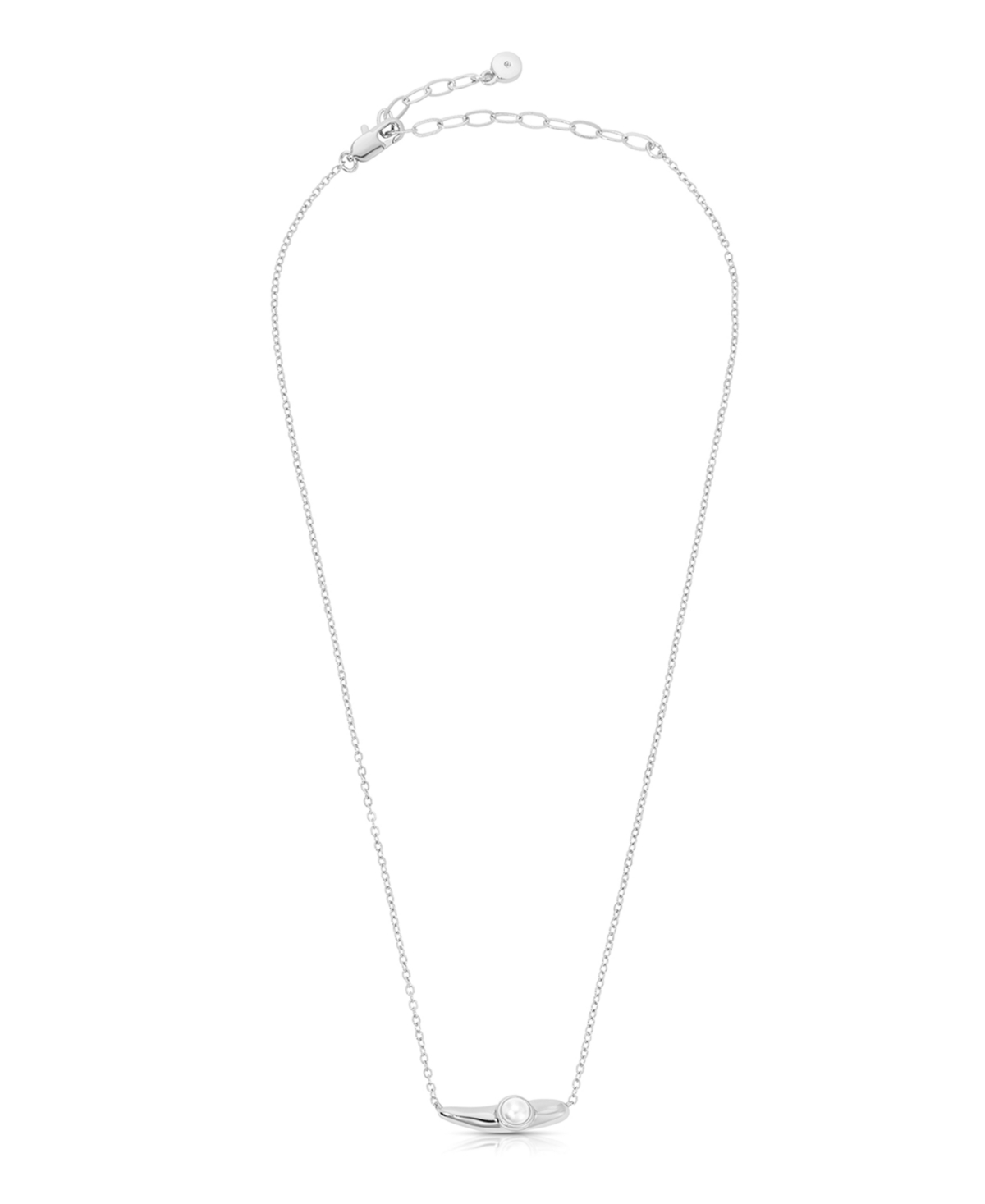 Ettika Liquid Faux Pearl Pendant Necklace In Silver