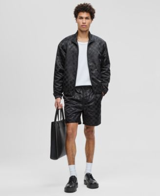 Mens Check Jacquard Relaxed Fit Track Jacket Check Jacquard Regular Fit 6 1 2 Track Shorts Macys Exclusive