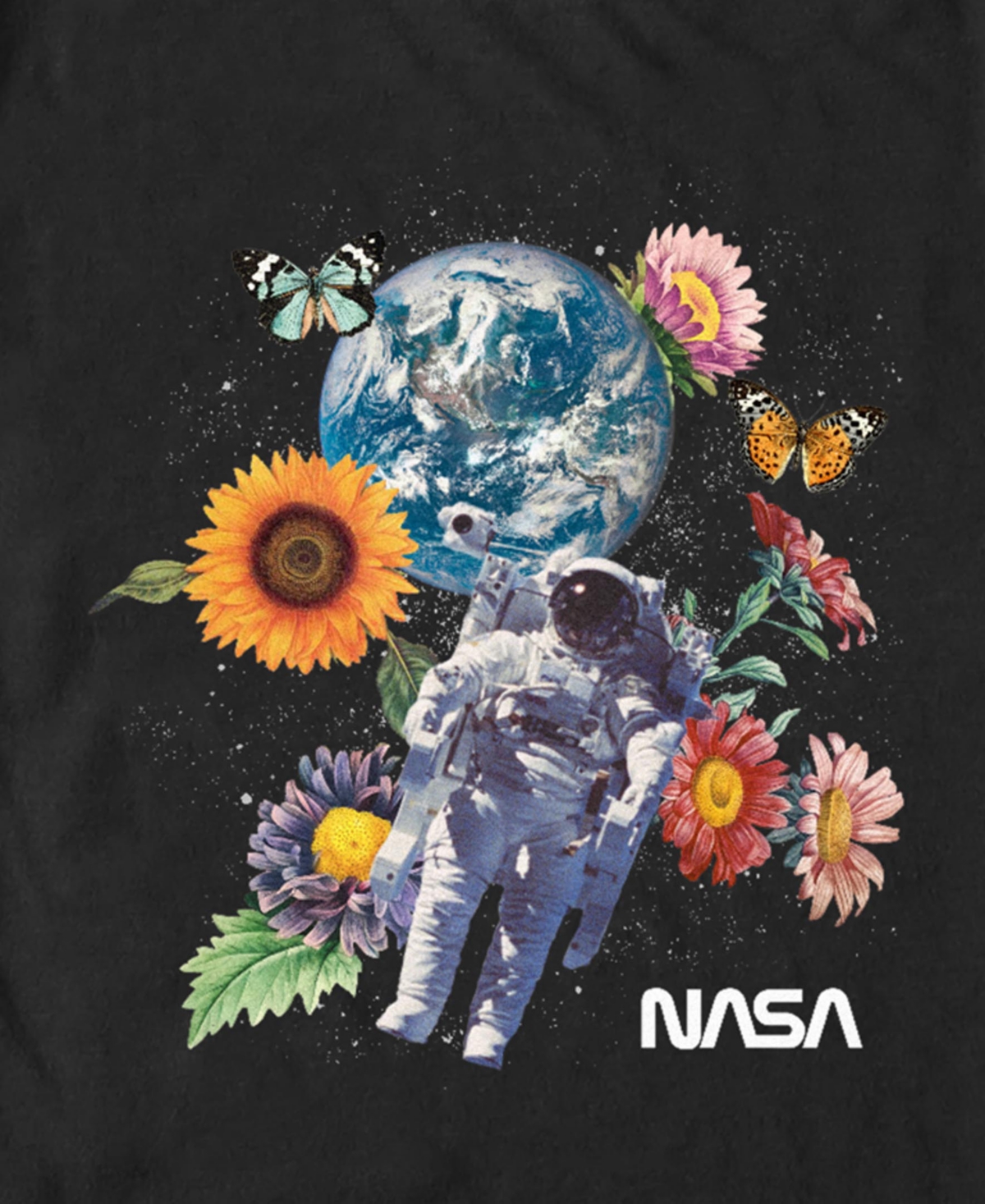 NASA MEN'S NASA SPACE FLORAL SHORT SLEEVE T-SHIRT 