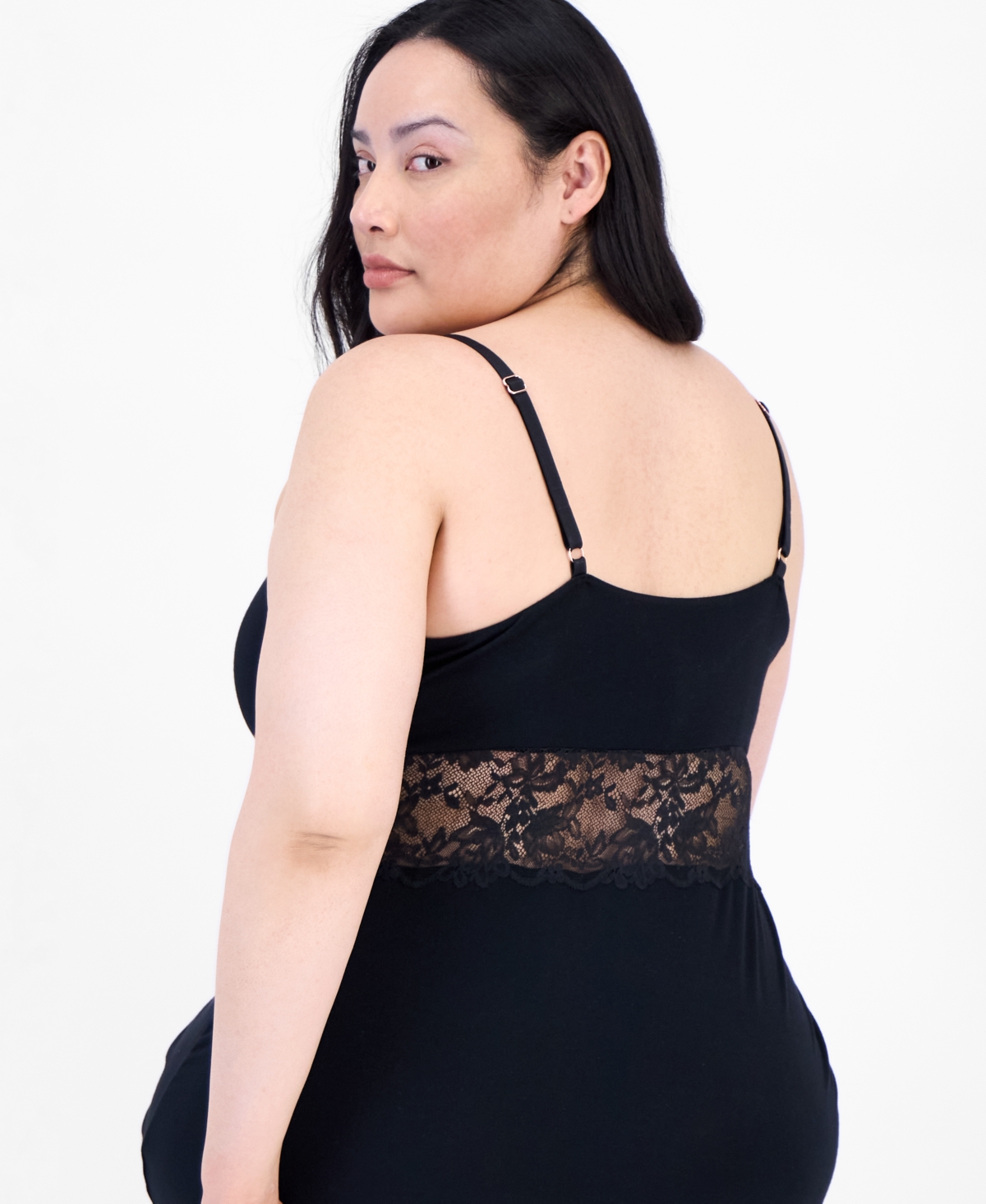 Inc International Concepts Plus Size Lace-cutout Chemise, Exclusively At Macy's