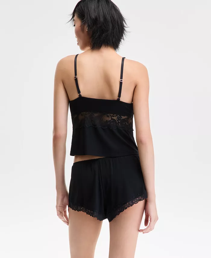 Women's Knit Lace-Trim Short Pajama Set - thumbnail 6