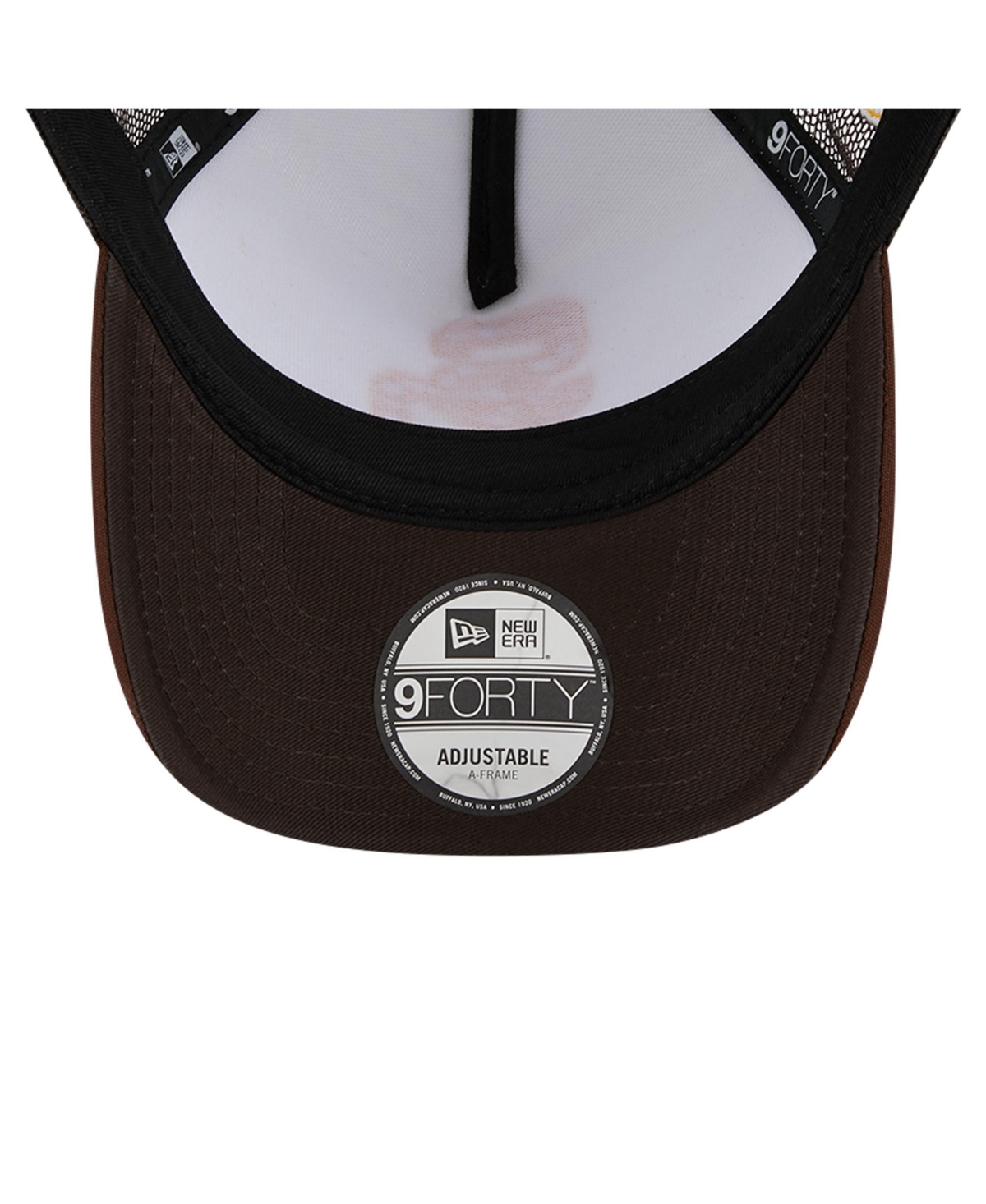 New Era Men's White/brown San Diego Padres Checkered Flag A-frame Trucker 9forty Adjustable Hat In White,brown