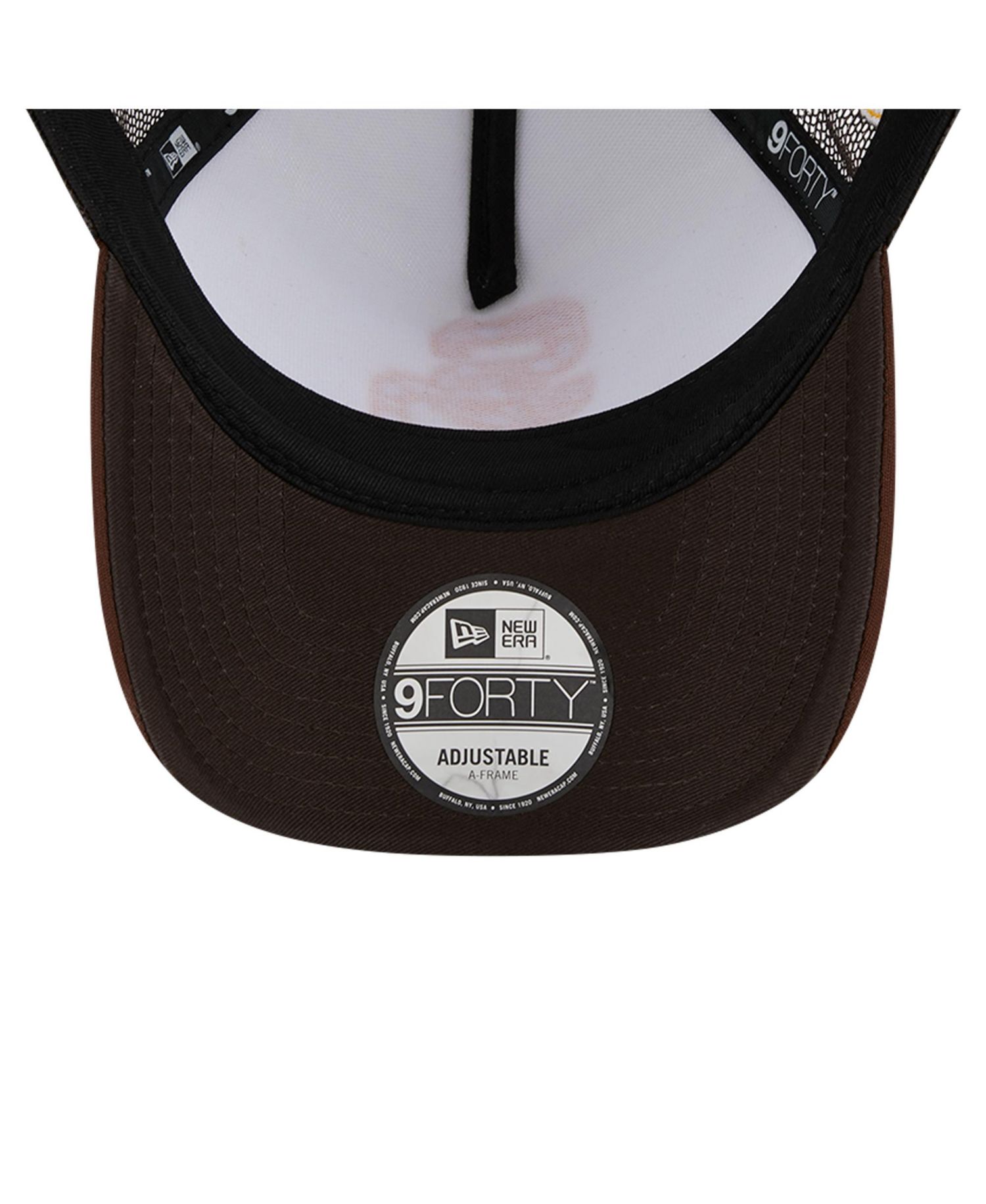 Men's White/Brown San Diego Padres Checkered Flag A-Frame Trucker 9FORTY Adjustable Hat