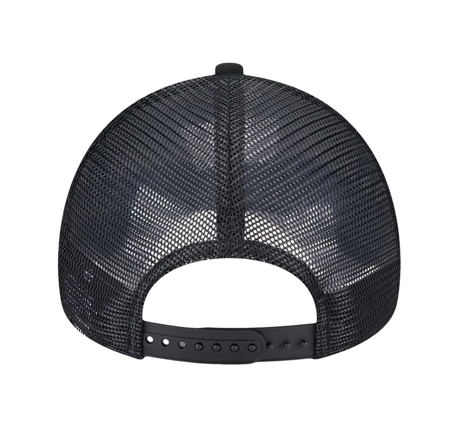 Men's Black/Charcoal Brooklyn Nets Tip Off A-Frame Trucker 9FORTY Adjustable Hat