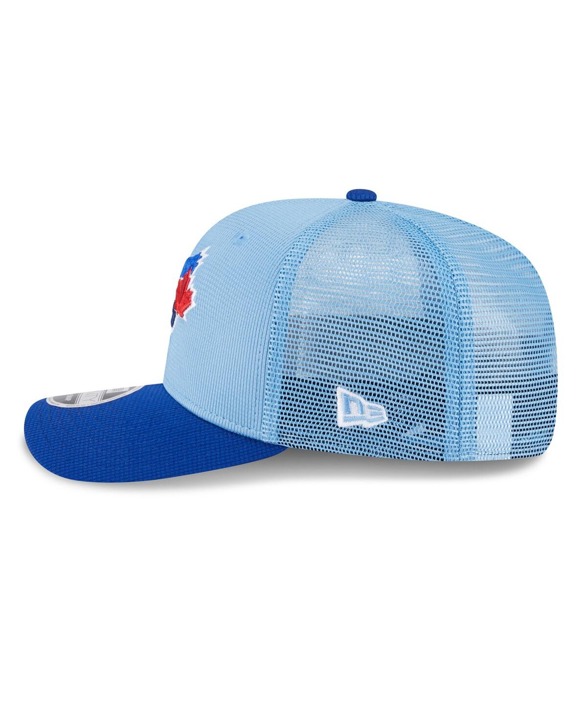NEW ERA MEN'S POWDER BLUE/ROYAL TORONTO BLUE JAYS 2025 BATTING PRACTICE 9SEVENTY STRETCH-SNAP TRUCKER HAT 