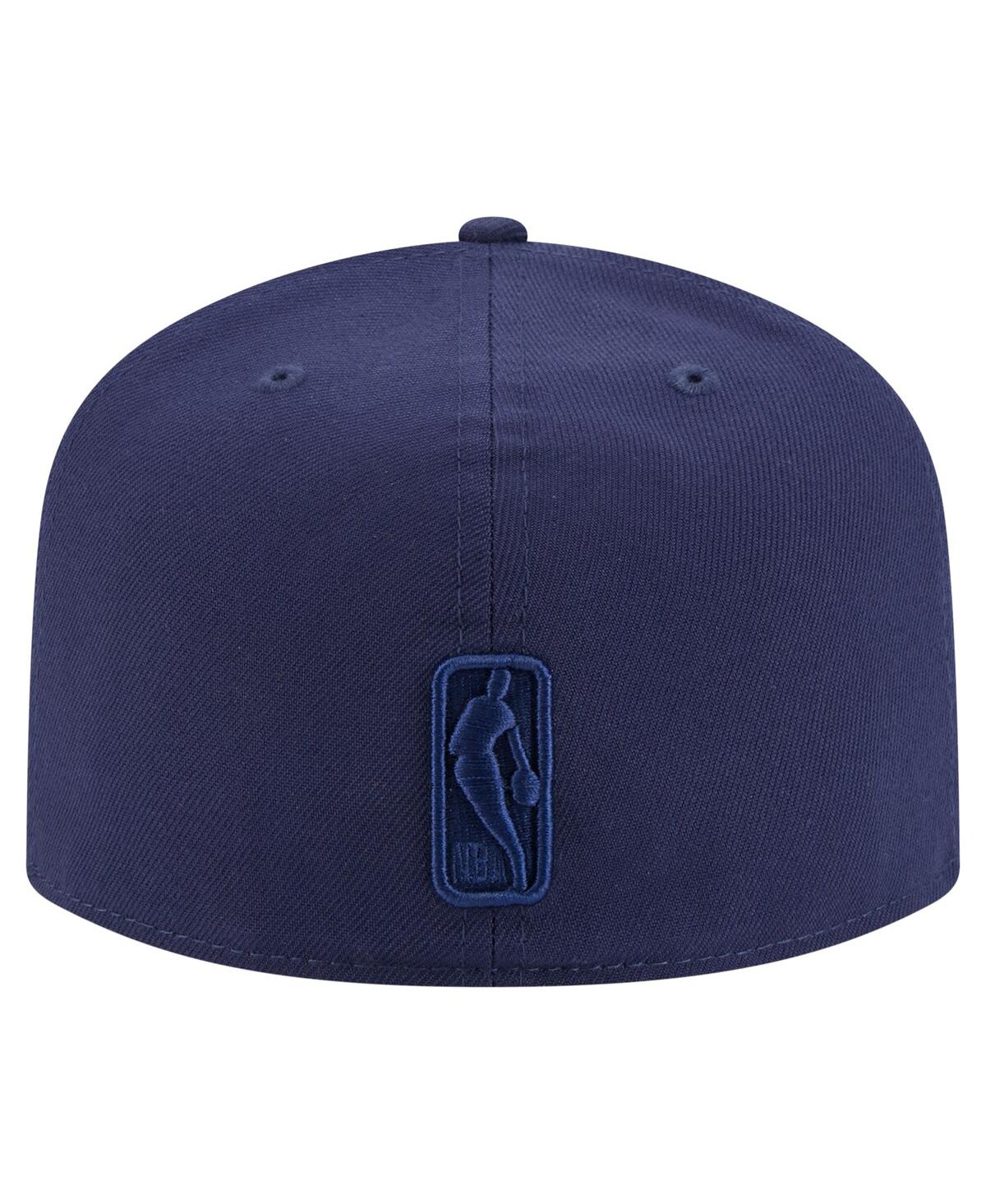 New Era Men's Navy Miami Heat Colorpack A-frame Pinch Front 59fifty Fitted Hat In Navy