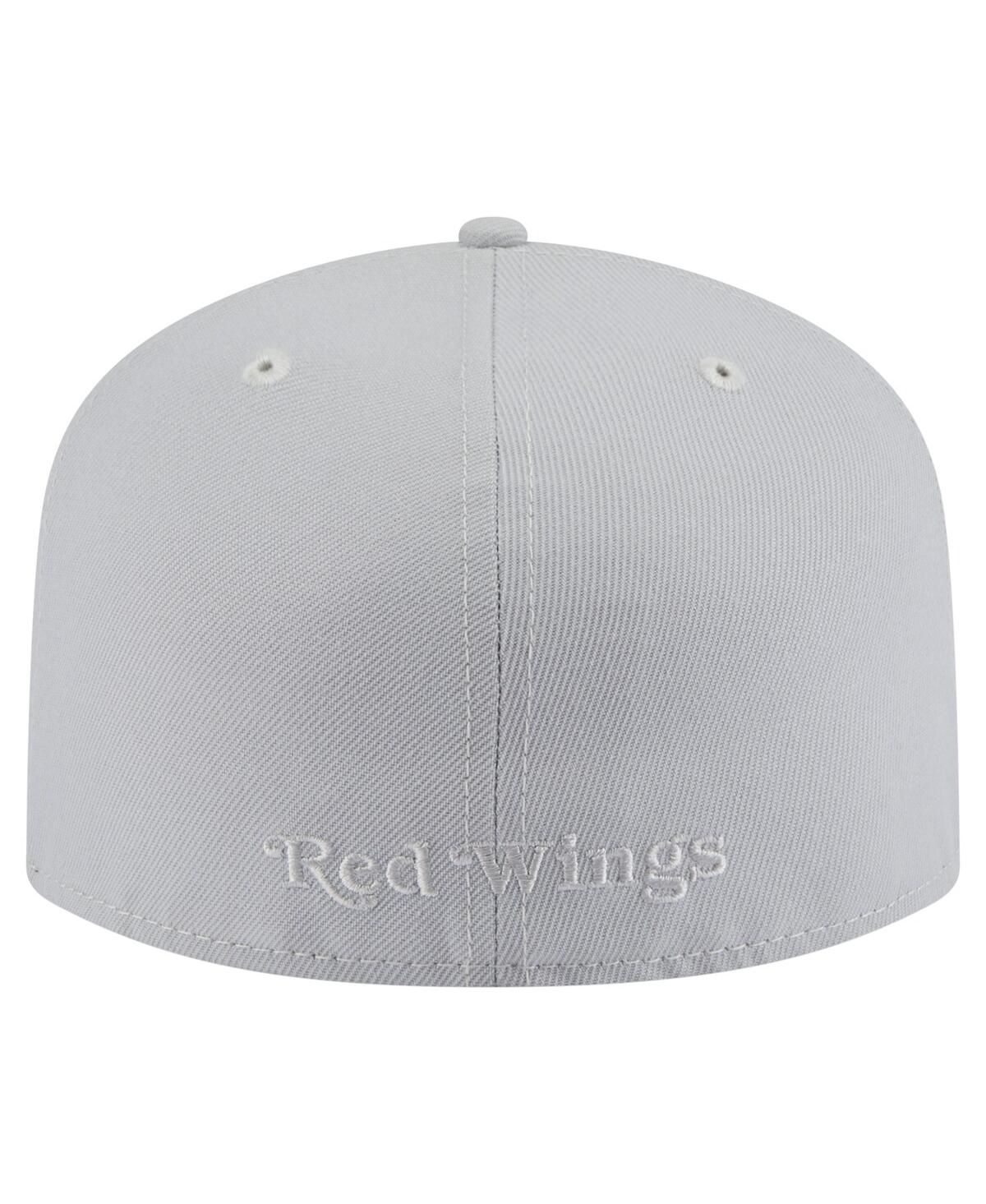 New Era Men's Gray Detroit Red Wings Color Pack A-frame 59fifty Fitted Hat In Gray