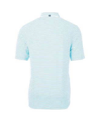 Men's Light Blue Tulane Green Wave Throwback Logo Virtue Eco Pique Stripe Polo Shirt