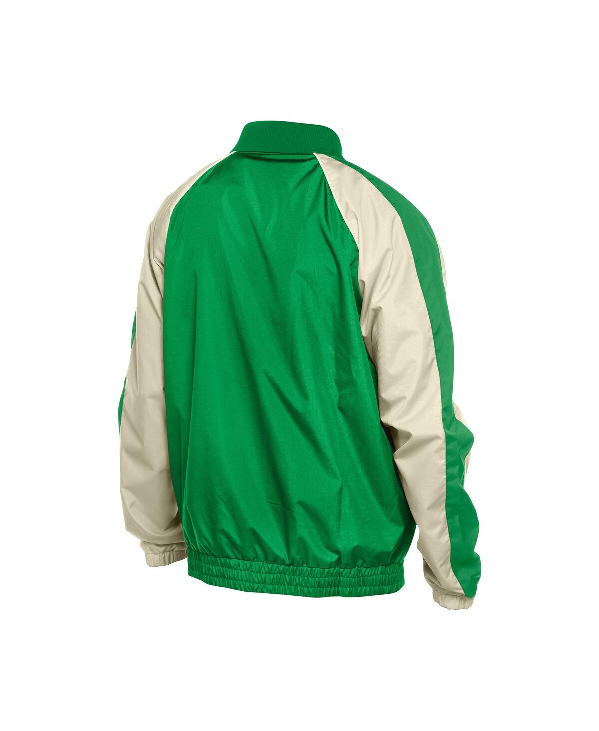 NEW ERA MEN'S KELLY GREEN BOSTON RED SOX RIPSTOP RAGLAN QUARTER-ZIP HOODIE WINDBREAKER JACKET 