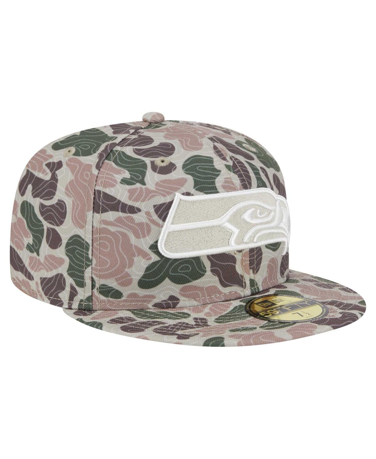 Shop New Era Men's Seattle Seahawks Geo Camo 59fifty Fitted Hat