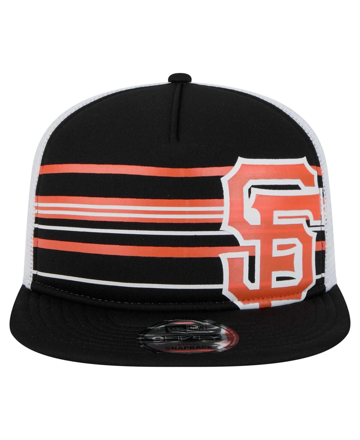 New Era Men's Black San Francisco Giants 9fifty A-frame Trucker Snapback Hat In Black
