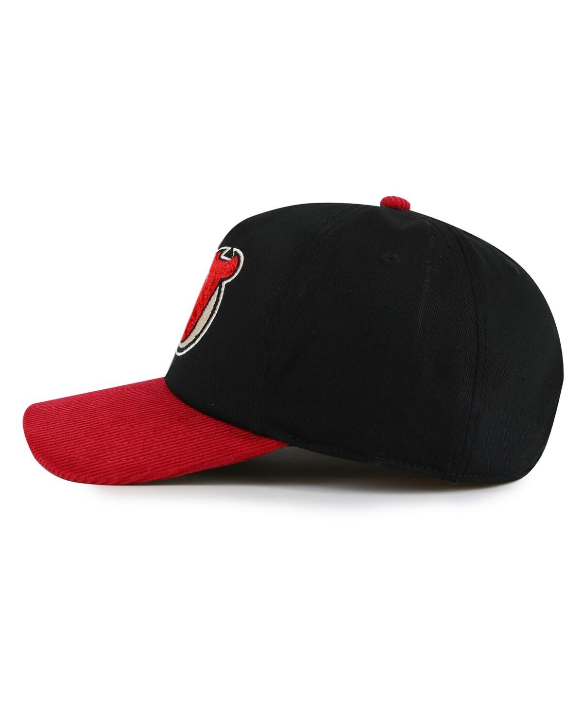 AMERICAN NEEDLE MEN'S BLACK/RED NEW JERSEY DEVILS BURNETT ADJUSTABLE HAT 