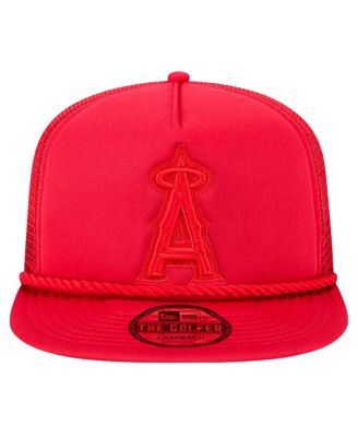 Men's Red Los Angeles Angels Tone Foam Meshback Golfer Snapback Hat
