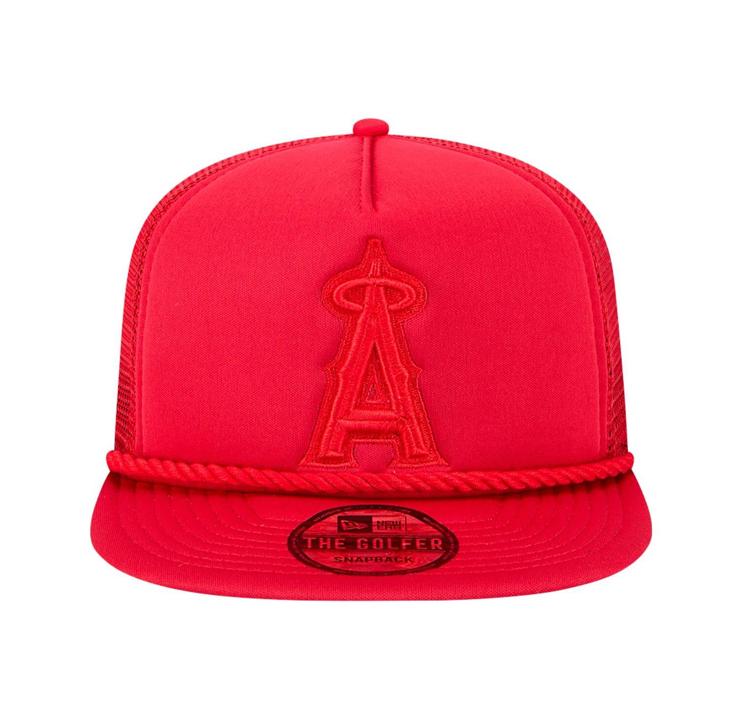 Men's Red Los Angeles Angels Tone Foam Meshback Golfer Snapback Hat