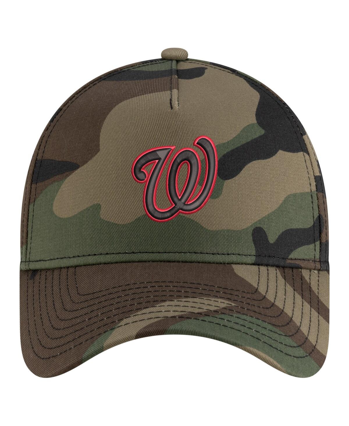 New Era Men's Camo Washington Nationals Woodland Team Pop 9forty A-frame Adjustable Hat In Camo