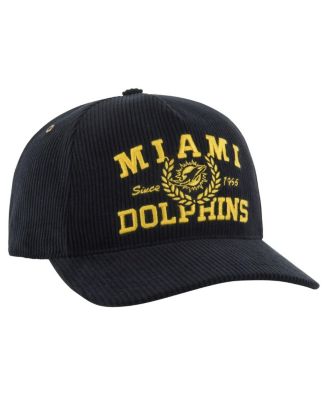 Men's Black Miami Dolphins Letterman Hitch Adjustable Hat