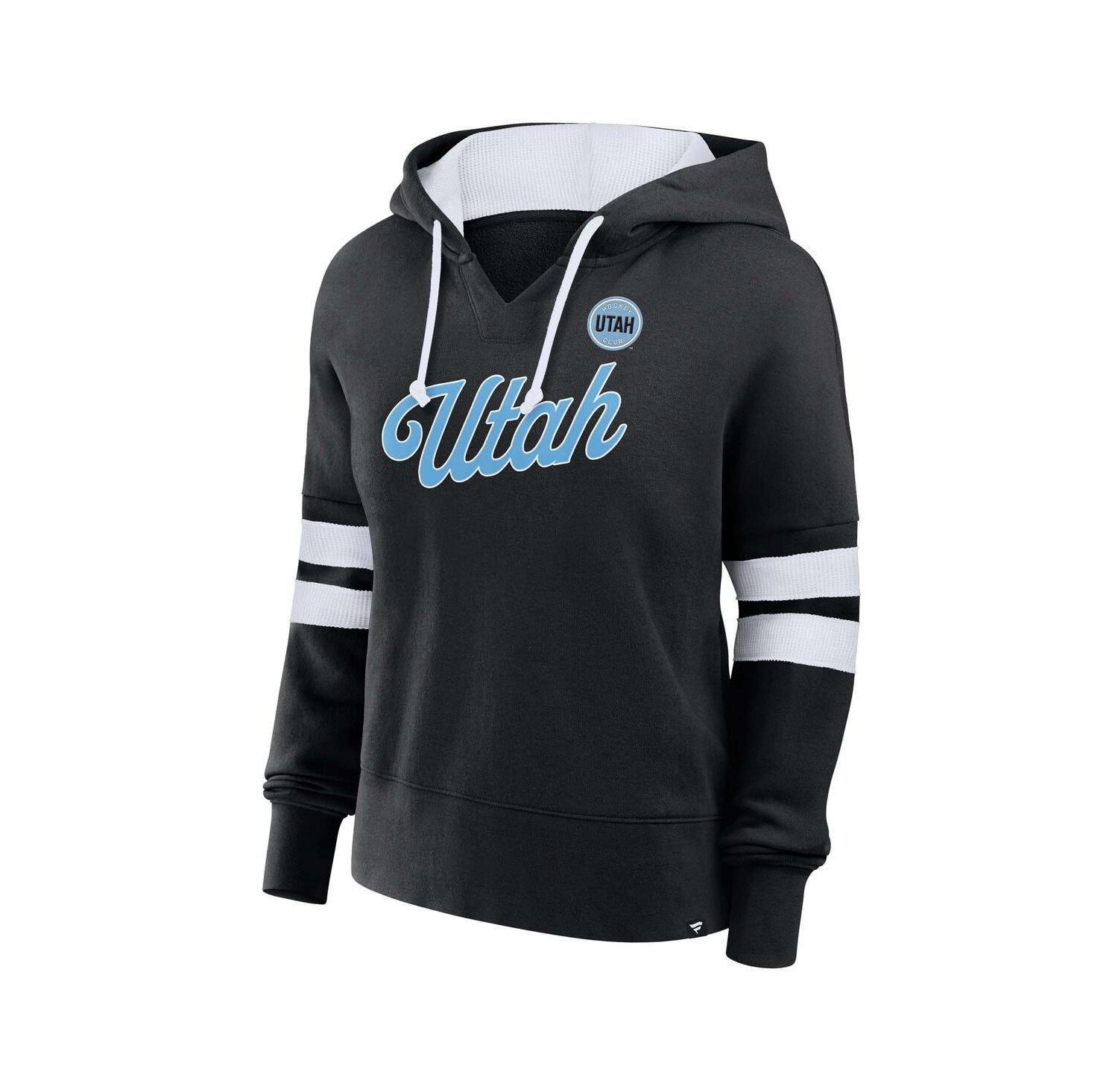 Women's Black Utah Hockey Club Oversized Seize V-Neck Pullover Hoodie
