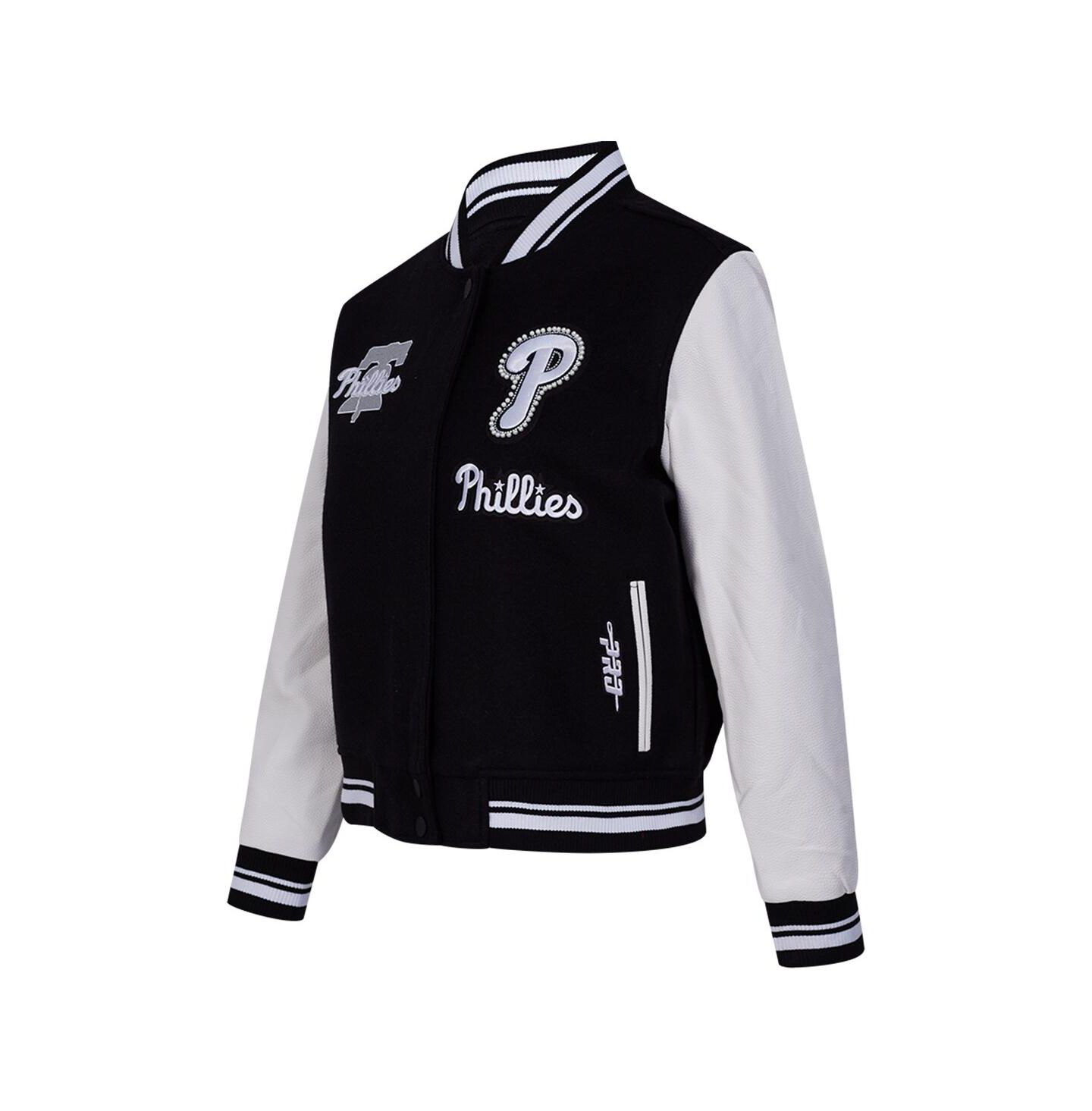 Женская куртка Pro Standard Black Philadelphia Phillies Rib Wool Full-Zip Varsity — фото 4