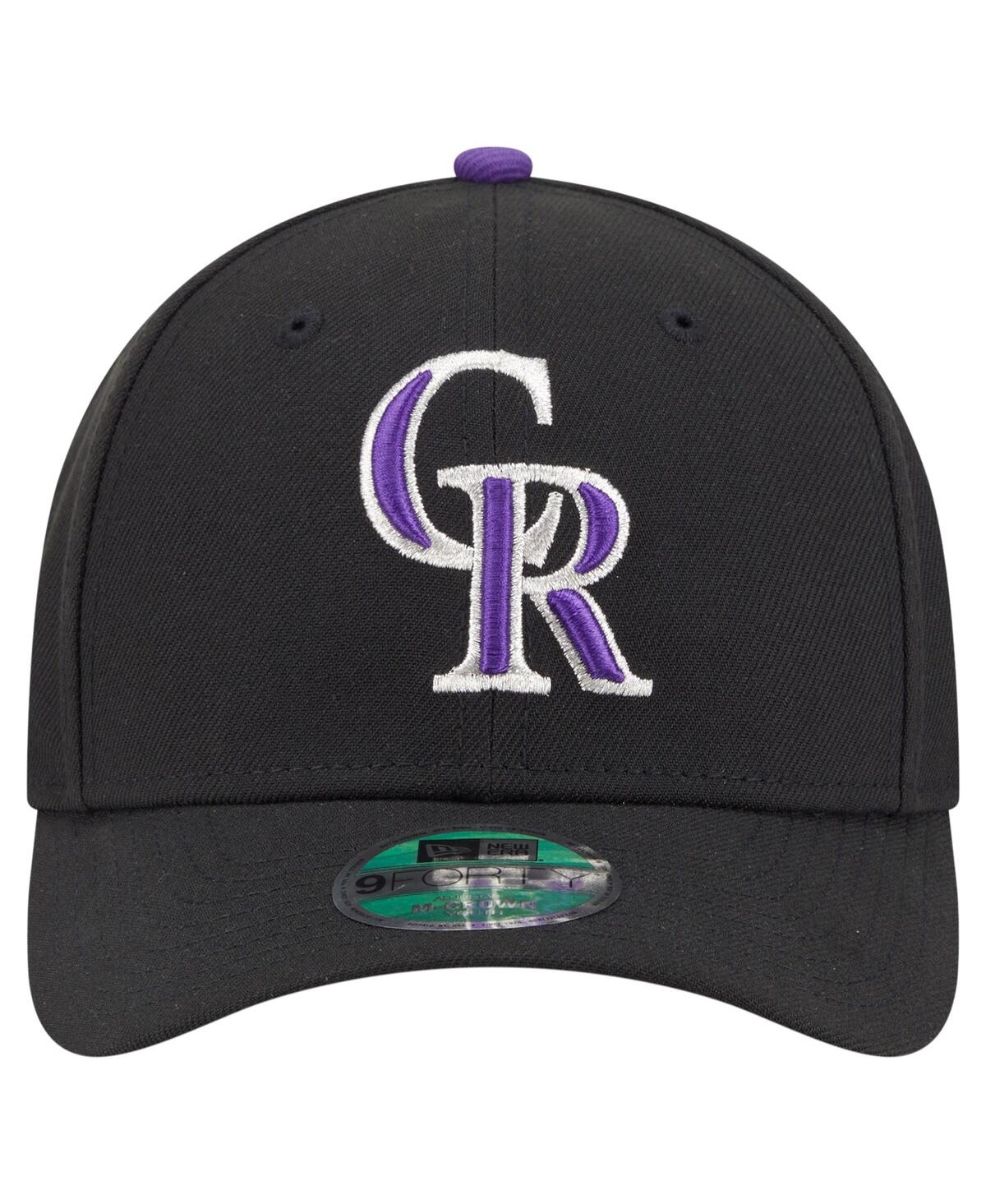 New Era Big Boys And Girls Black Colorado Rockies Player Replica 9forty Adjustable Hat In Black