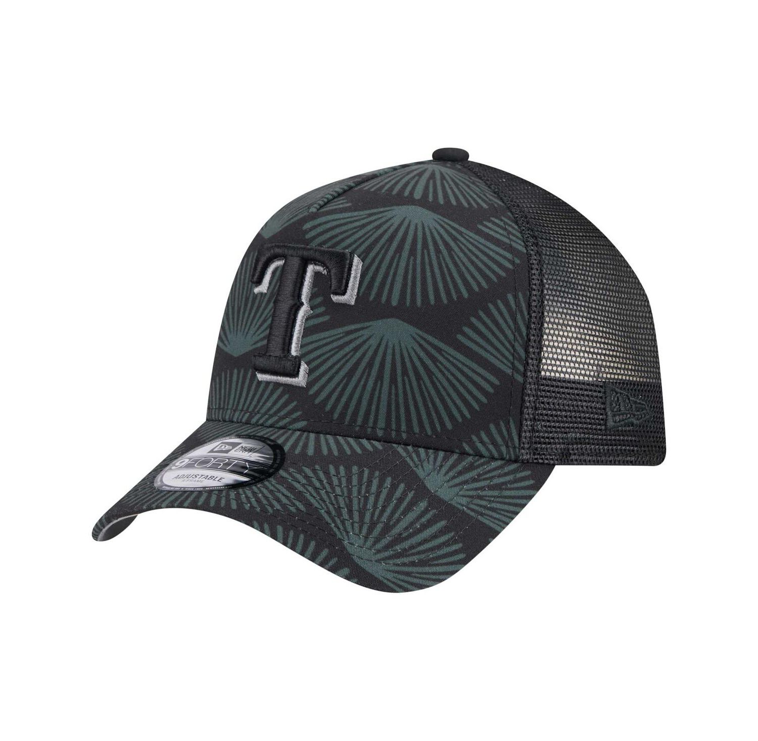 Men's Black Texas Rangers 9FORTY A-Frame Trucker Adjustable Hat
