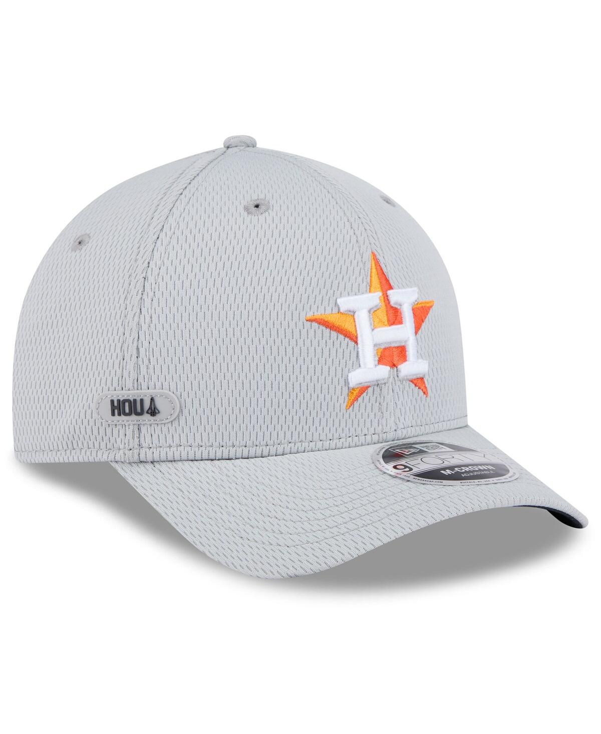 Shop New Era Men's Gray Houston Astros 2025 Mlb Clubhouse 9forty M-crown Adjustable Hat