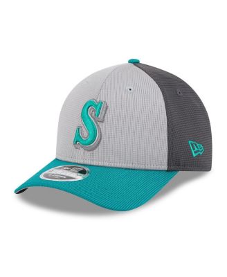 New Era - Men's Gray/Aqua Seattle Mariners 2025 Batting Practice 9FORTY M-Crown Adjustable Hat
