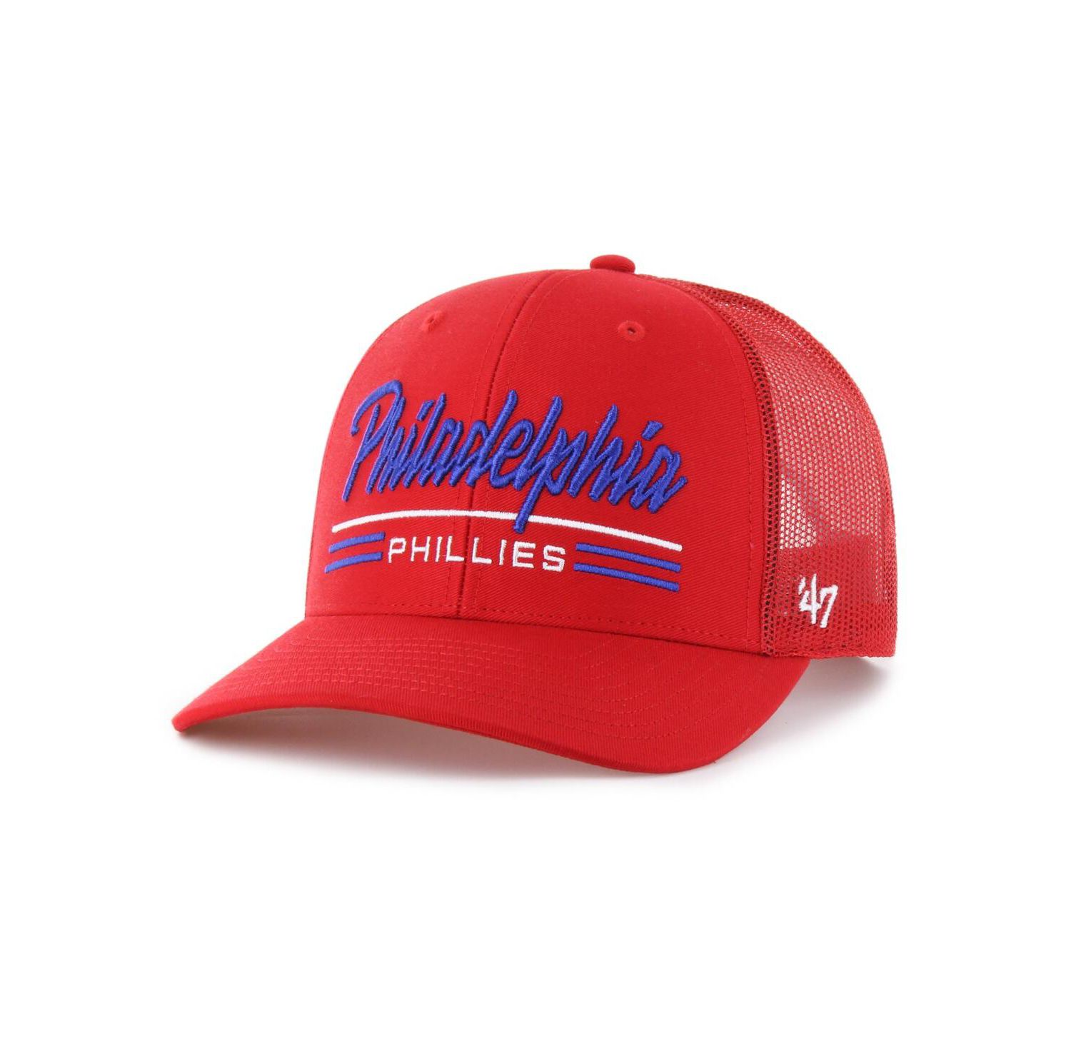 Men's Red Philadelphia Phillies Garner Trucker Adjustable Hat