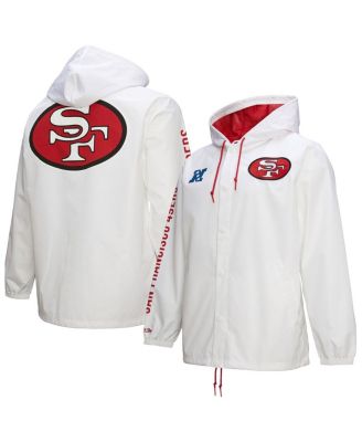 Mitchell & Ness - Men's White San Francisco 49ers Vintage Logo Coaches Full-Snap Hoodie Jacket