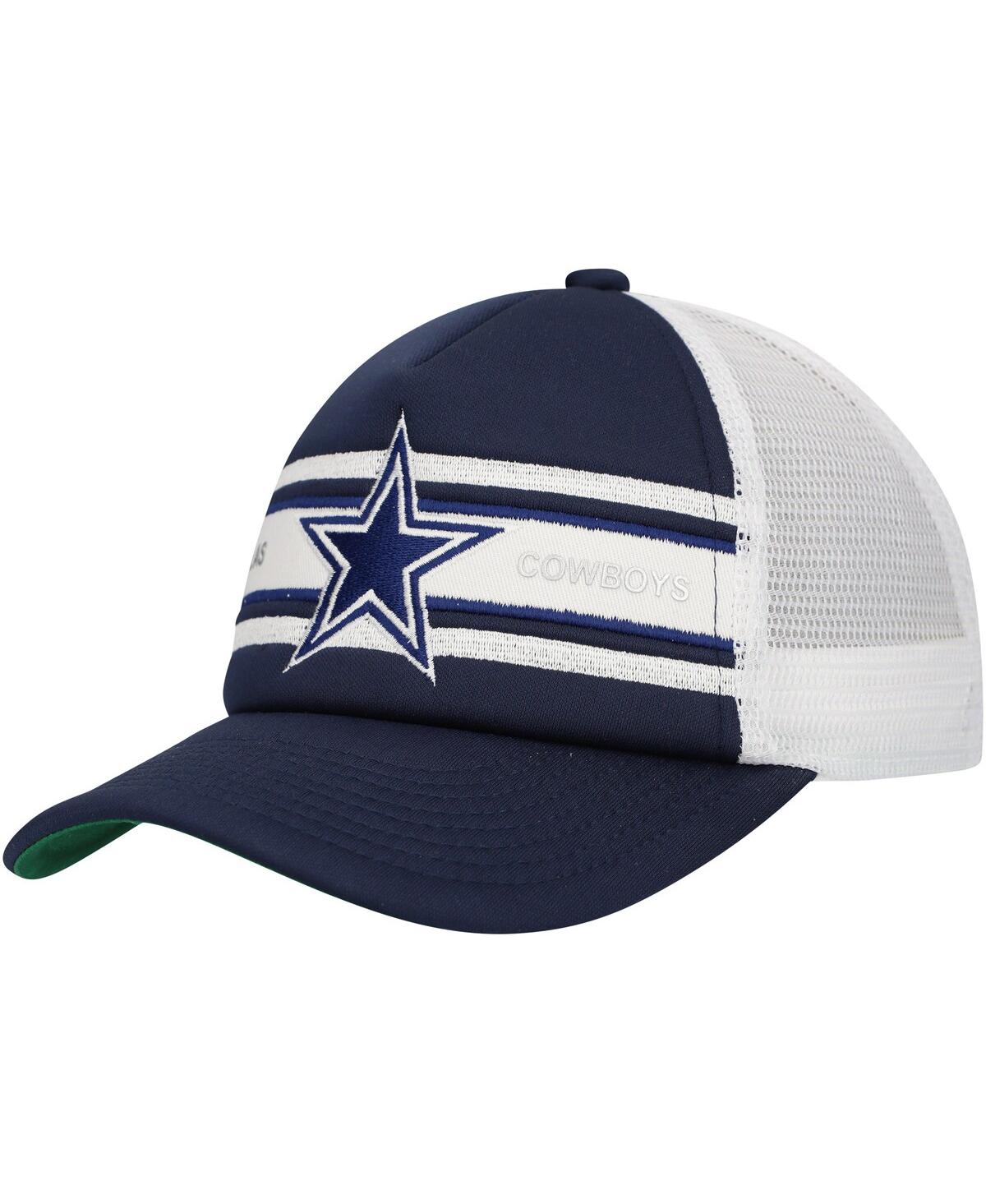 Mitchell & Ness Big Boys And Girls Navy Dallas Cowboys Stripe Trucker Adjustable Hat In Navy