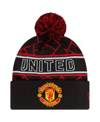 New Era - Men's Black Manchester United Sport Cuffed with pom Knit hat